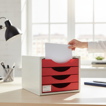 ▷ MODULO ARCHIVO 2000 5 CAJONES ARCHIVOTEC 4000 ROJO | Taine - Imagen 2