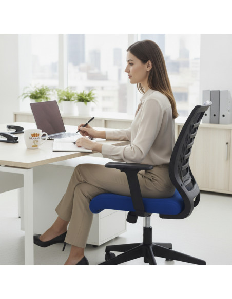 ▷ SILLA ROCADA OFICINA RD907 AZUL CON BRAZOS | Taine - Imagen 2