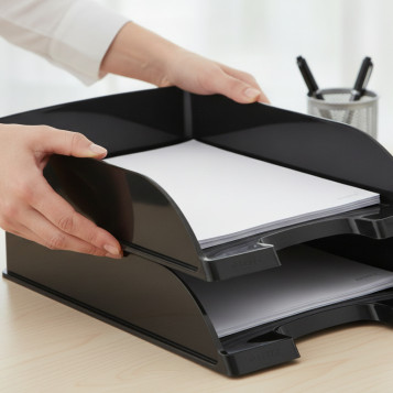 ▷ BANDEJA LEITZ APILABLE WOW NEGRO | Taine - Imagen 2
