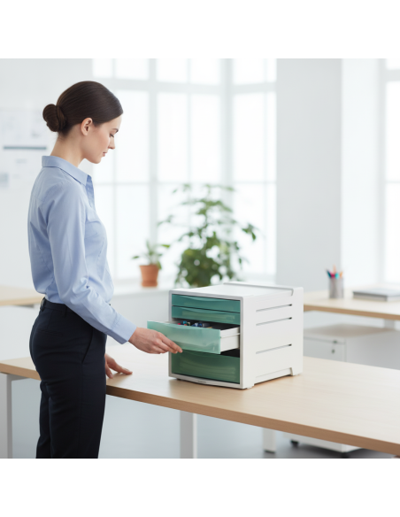 ▷ MODULO ESSELTE 4 CAJONES COLOUR ICE VERDE | Taine - Imagen 2
