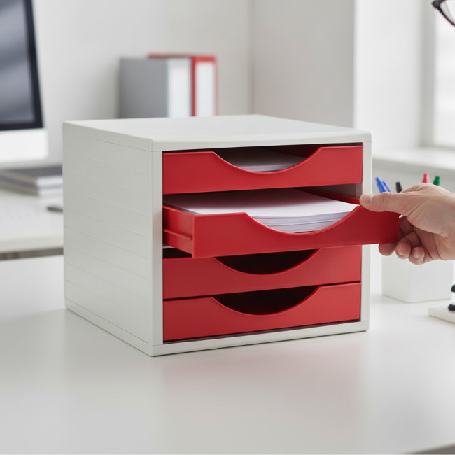 ▷ MODULO ARCHIVO 2000 5 CAJONES ARCHIVOTEC 4000 ROJO | Taine - Imagen 2