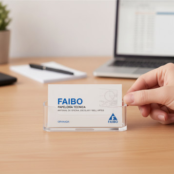 ▷ PORTATARJETAS FAIBO SOBREMESA TRANSP. 1 COMPART.DEFLECTO | Taine - Imagen 2
