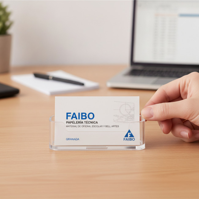 ▷ PORTATARJETAS FAIBO SOBREMESA TRANSP. 1 COMPART.DEFLECTO | Taine - Imagen 2