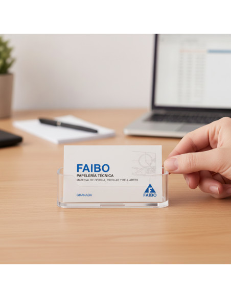 ▷ PORTATARJETAS FAIBO SOBREMESA TRANSP. 1 COMPART.DEFLECTO | Taine - Imagen 2