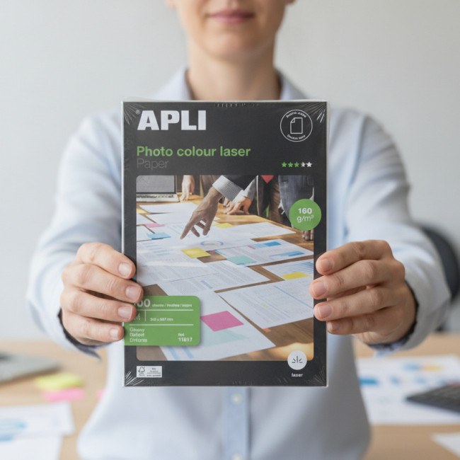 ▷ PAPEL APLI A4 160GR 100H. FOTOGRAFICO LASER GLOSSY DOBLE CARA | Taine - Imagen 2