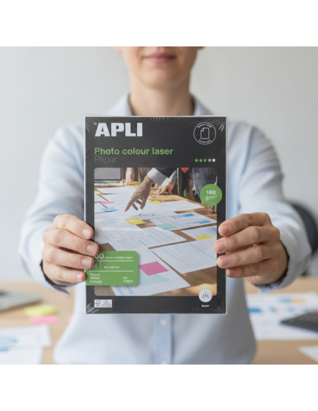 ▷ PAPEL APLI A4 160GR 100H. FOTOGRAFICO LASER GLOSSY DOBLE CARA | Taine - Imagen 2