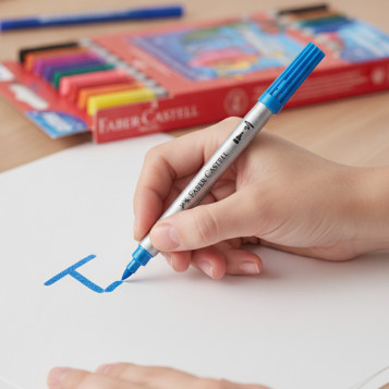 ▷ ROTULADORES FABER CASTELL 12 UDS DOBLE PUNTA GLITTER | Taine - Imagen 2