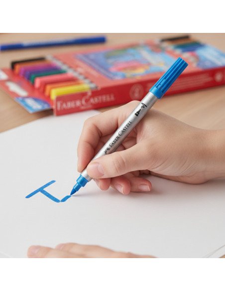 ▷ ROTULADORES FABER CASTELL 12 UDS DOBLE PUNTA GLITTER | Taine - Imagen 2