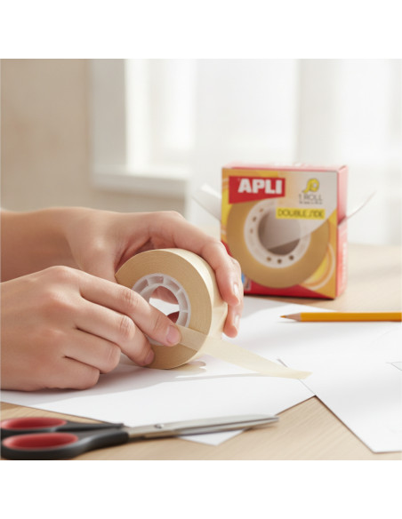 ▷ CINTA ADHESIVA APLI DOBLE CARA 15MM X 15 M | Taine - Imagen 2