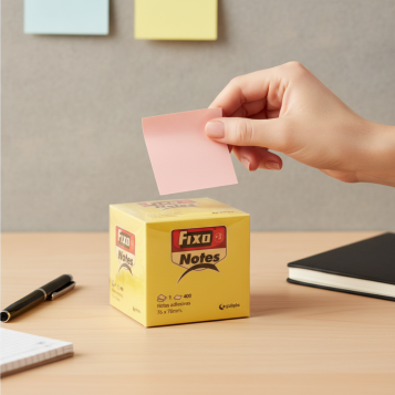 ▷ NOTAS FIXO PASTEL ADHESIVAS 76X76 CUBOS 400H. | Taine - Imagen 2