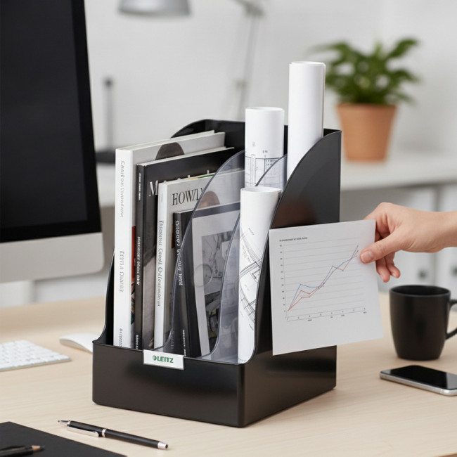 ▷ REVISTERO LEITZ PLASTICO PLUS JUMBO NEGRO | Taine - Imagen 2