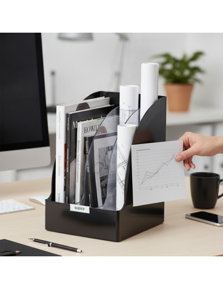 ▷ REVISTERO LEITZ PLASTICO PLUS JUMBO NEGRO | Taine - Imagen 2