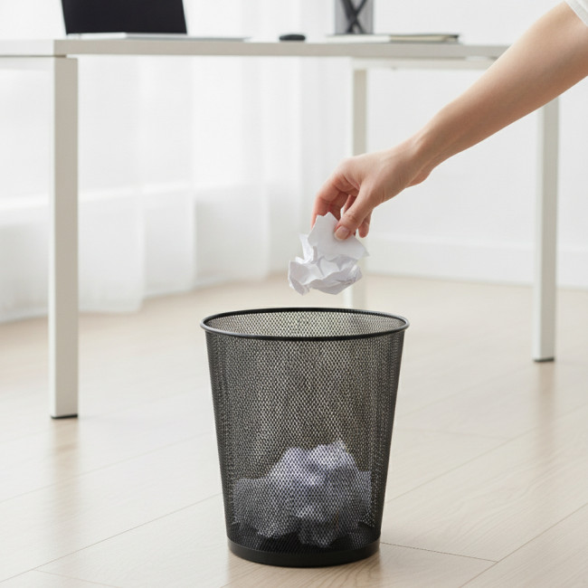 ▷ PAPELERA POESSA REJILLA NEGRA 18L 24X34 CM | Taine - Imagen 2