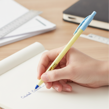 ▷ BOLIGRAFO BIC CRISTAL AMARILLO PASTEL AZUL | Taine - Imagen 2