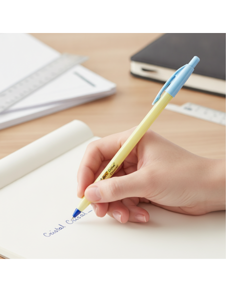 ▷ BOLIGRAFO BIC CRISTAL AMARILLO PASTEL AZUL | Taine - Imagen 2