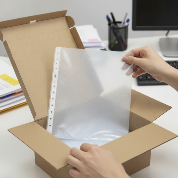 ▷ CAJA 100 FUNDAS FOLIO RUGOSA DHP | Taine - Imagen 2