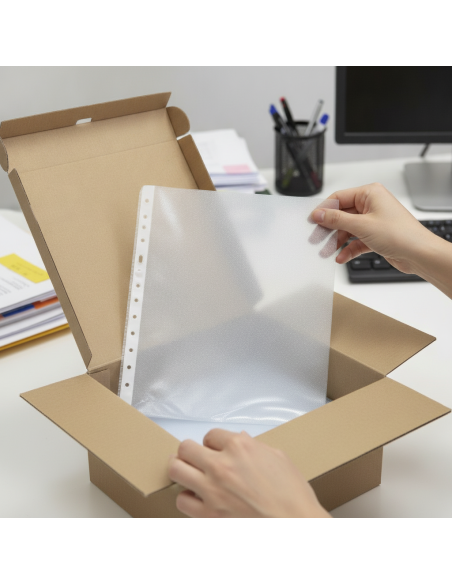 ▷ CAJA 100 FUNDAS FOLIO RUGOSA DHP | Taine - Imagen 2