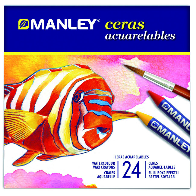 ▷ CERAS MANLEY ACUARELABLES CJ.50 UDS. CLORES SURTIDOS | Taine - Imagen 1