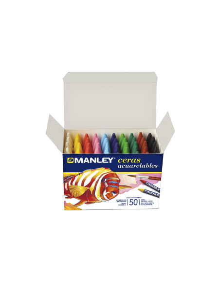 ▷ CERAS MANLEY ACUARELABLES CJ.50 UDS. CLORES SURTIDOS | Taine - Imagen 2