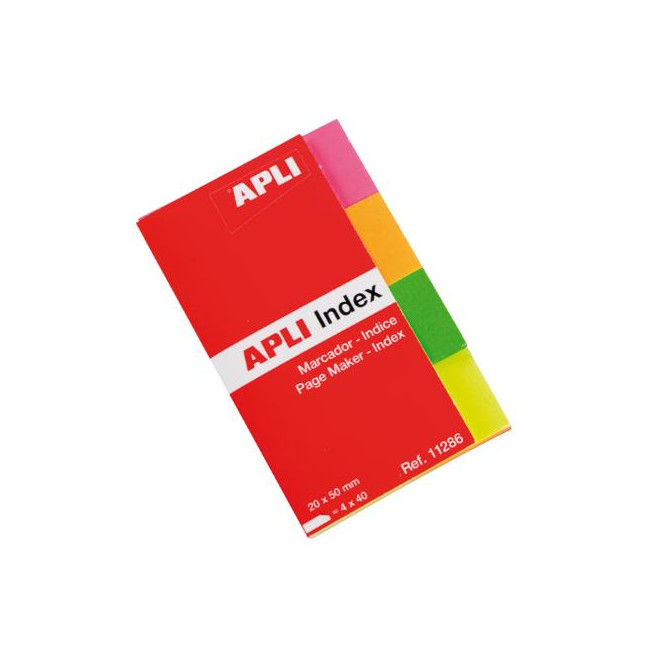 ▷ NOTAS APLI ADHESIVAS MININOTAS 20X50 BRILLANTES PACK 4 BLOC PAPEL | Taine - Imagen 2