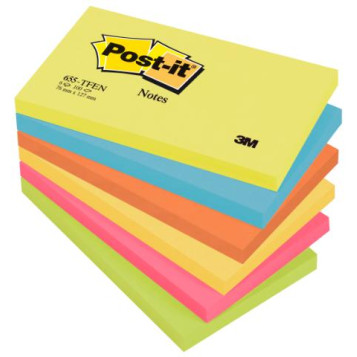 ▷ NOTAS ADHESIVAS POST-IT 6 BLOC 100H 76x127MM ENERGETIC | Taine - Imagen 1
