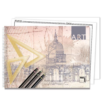 ▷ BLOC PACSA DIBUJO ESPIRAL ART 20H 2 TALADROS 140G Fº PROL. LISO C/RECUADRO | Taine - Imagen 1