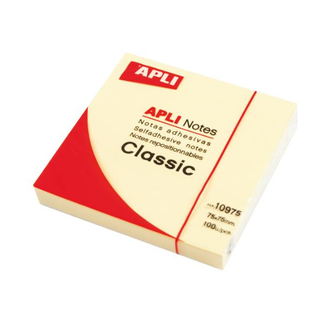 ▷ NOTAS APLI ADHESIVAS AMARILLO 100H 75x75MM | Taine - Imagen 1