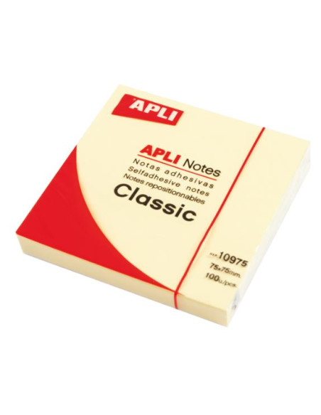 ▷ NOTAS APLI ADHESIVAS AMARILLO 100H 75x75MM | Taine - Imagen 1