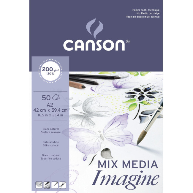 ▷ BLOC DIBUJO CANSON IMAGINE T, MIXTAS A2 50HJ 200GR | Taine - Imagen 1