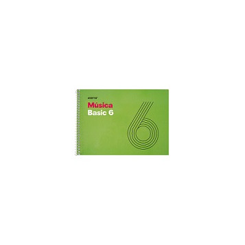 ▷ CUADERNO ADDITIO MUSICA 6 PENTAGRAMAS ESPIRAL 25HJ BASIC | Taine - Imagen 1