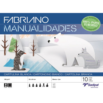 ▷ CUADERNO FABRIANO MANUALIDADES CARTULINAS COLOR BLANCO 10HJ | Taine - Imagen 1