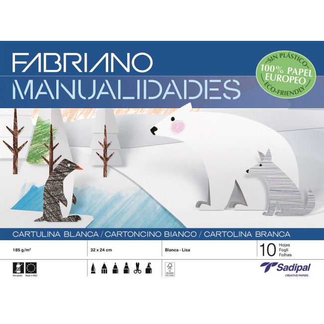 ▷ CUADERNO FABRIANO MANUALIDADES CARTULINAS COLOR BLANCO 10HJ | Taine - Imagen 2