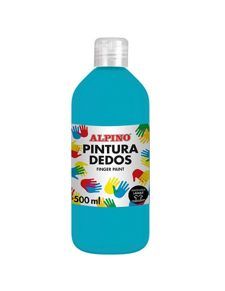 ▷ PINTURA DE DEDOS BOTELLA 500 ML AZUL CYAN MASATS | Taine - Imagen 2