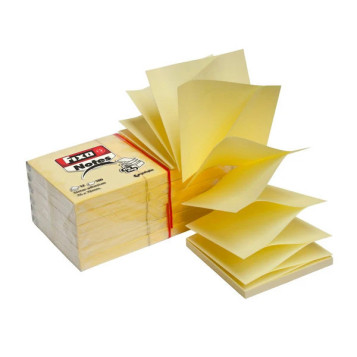 ▷ NOTAS FIXO AMARILLO ADHESIVAS100HZIG-ZAG 76X76 MM | Taine - Imagen 1