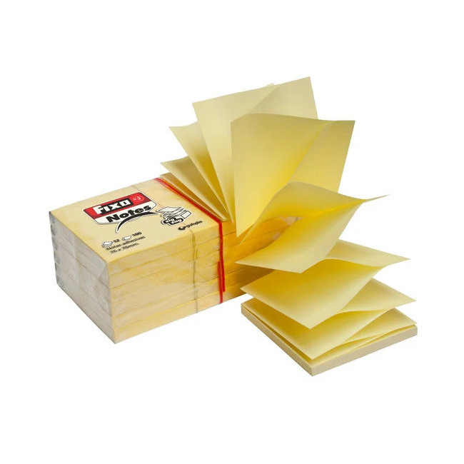 ▷ NOTAS FIXO AMARILLO ADHESIVAS100HZIG-ZAG 76X76 MM | Taine - Imagen 1