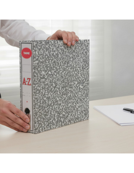 ▷ ARCHIVADOR JASPEADO FOLIO AZ GRIS TAINE CLASSIC SIN CAJA | Taine - Imagen 1