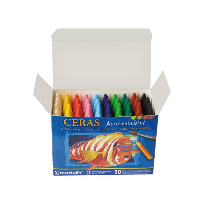 ▷ CERAS MANLEY ACUARELABLES CJ.50 UDS. CLORES SURTIDOS | Taine - Imagen 3