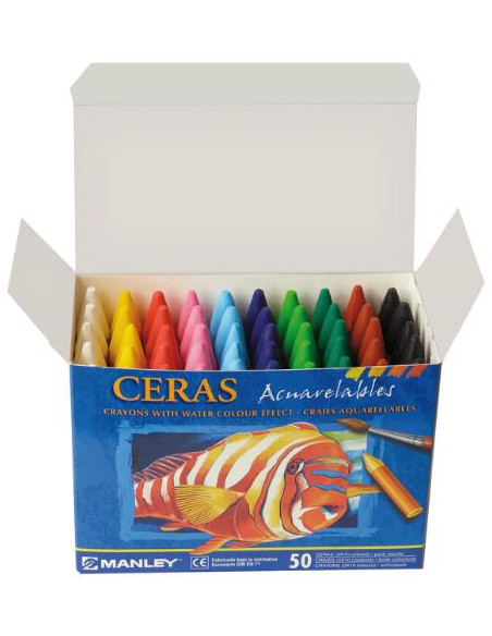 ▷ CERAS MANLEY ACUARELABLES CJ.50 UDS. CLORES SURTIDOS | Taine - Imagen 3