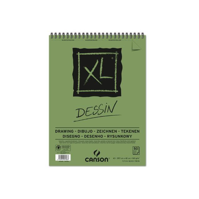 ▷ BLOC DIBUJO CANSON XL A3 30H 160G ESPIRAL MICR DRAWING | Taine - Imagen 2