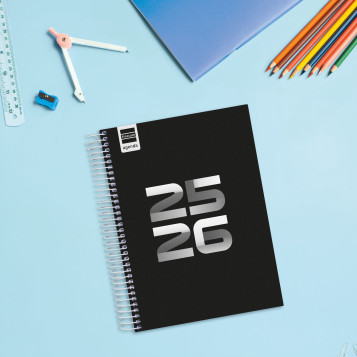 ▷ AGENDA ESCOLAR 26-27 COOL 4º 1DP NEGRO | Taine - Imagen 1