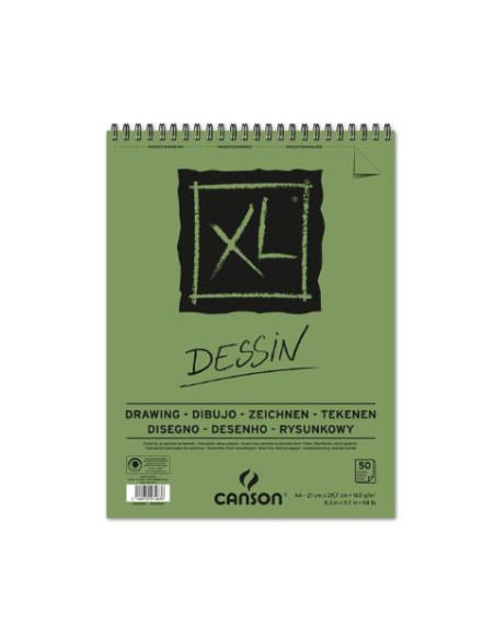 ▷ BLOC DIBUJO CANSON XL A4 30H 160G ESPIRAL MICR DRAWING | Taine - Imagen 2