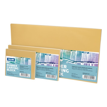 ▷ PLANCHA MILAN GRABADO 28X15,5X07 BEIGE RUBBER CARVING BLOK | Taine - Imagen 1