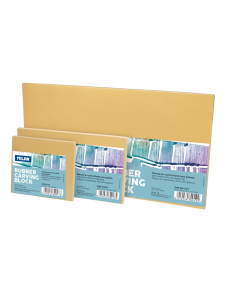▷ PLANCHA MILAN GRABADO 28X15,5X07 BEIGE RUBBER CARVING BLOK | Taine - Imagen 1