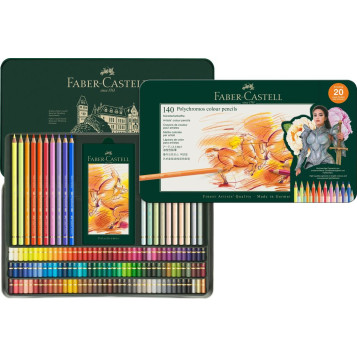 ▷ LAPICES FABER CASTELL 140 UDS LAPICES POLYCROMOS C/ METAL | Taine - Imagen 1