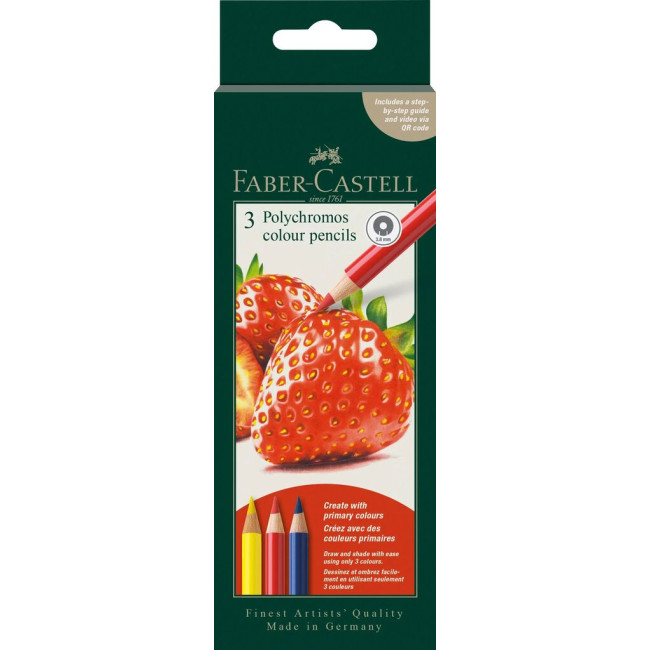 ▷ LAPICES FABER CASTELL 3 UDS LAPICES POLYCROMOS STRAWBERRY | Taine - Imagen 1