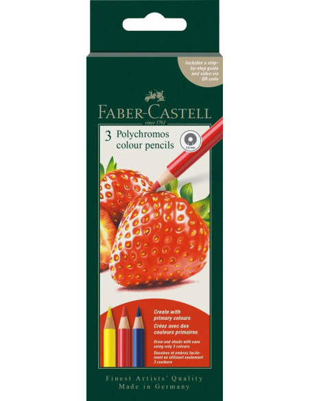 ▷ LAPICES FABER CASTELL 3 UDS LAPICES POLYCROMOS STRAWBERRY | Taine - Imagen 1