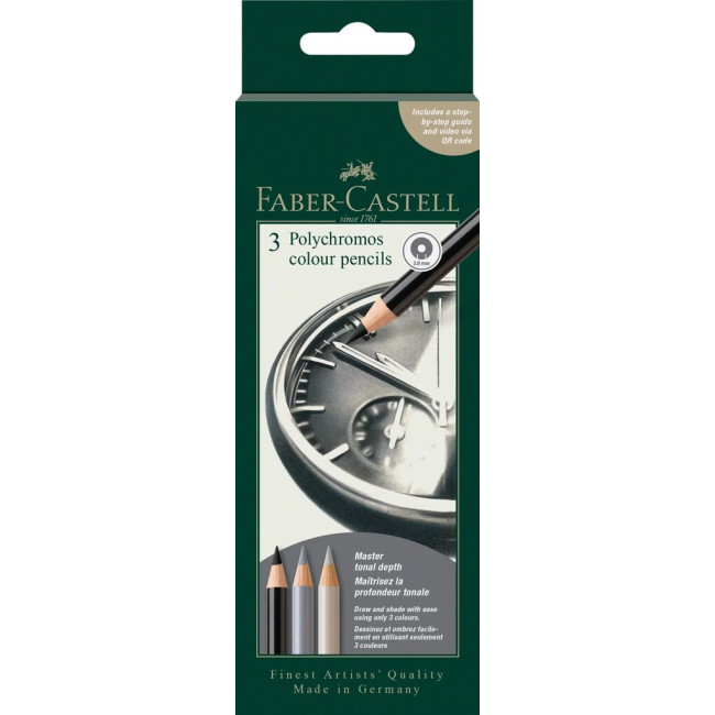 ▷ LAPICES FABER CASTELL 3 UDS LAPICES POLYCROMOS CLOCK | Taine - Imagen 1