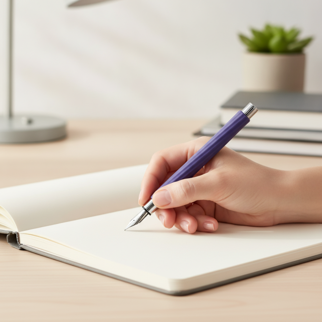 ▷ PLUMA AMBITION ITALIC MIDNIGHT MAUVE M FABER CASTELL | Taine - Imagen 1