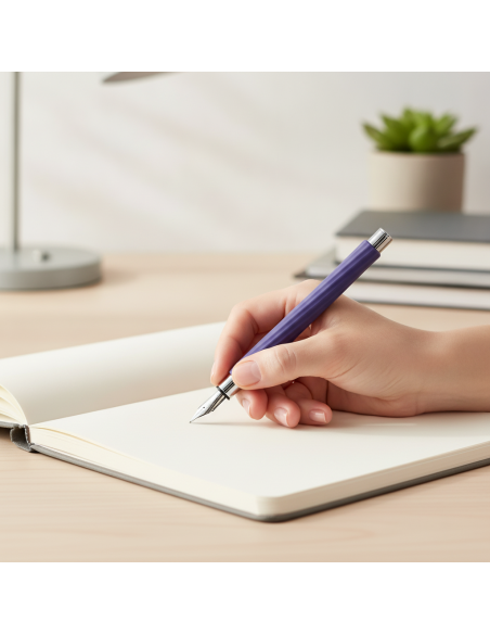 ▷ PLUMA AMBITION ITALIC MIDNIGHT MAUVE M FABER CASTELL | Taine - Imagen 1
