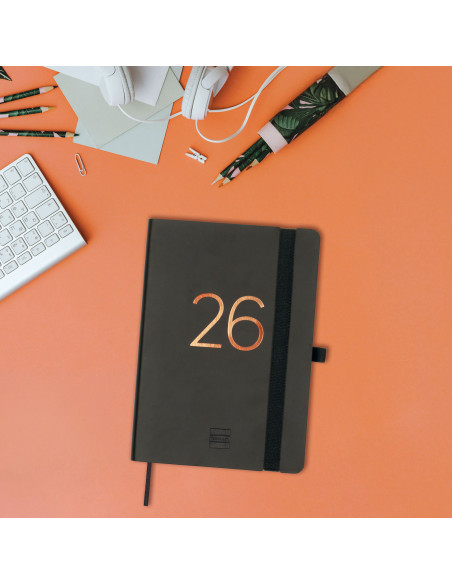 ▷ AGENDA 26-27 ESCOLAR 16M CAPRI F4 SVH NEGRO | Taine - Imagen 2